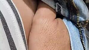 first date pov blonde teen lets him finger shaved pussy through jeans only
