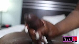 Mom grabs stepson's cock for a wild handjob and ride