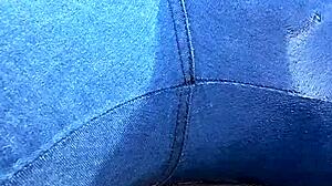 curious wife soaks her tight jeans in hot pissing play session