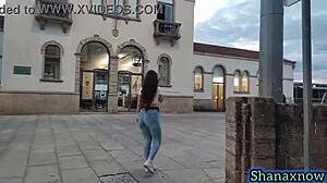 Shanaxnow's Big Ass Tight Jeans Smoke Walk Flashing Tease!