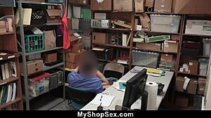blackmailed teen shoplifter cries through rough doggystyle pussy pounding by cop on hidden cam