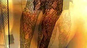 watch sissy kandi kane strip heels flashing shemale ass outdoors!