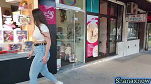 Shanaxnow's Big Ass Tight Jeans Smoke Walk Flashing Tease!