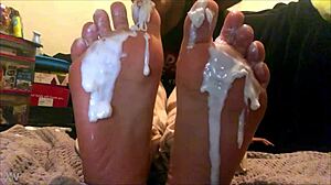 18 year old latina teases feet on webcam for older fan