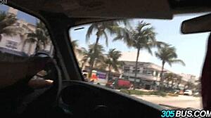 Fucking blonde slut Brynn Tyler hard outdoors for cash in car