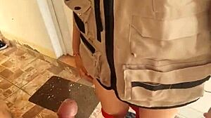 colombian engineer nataly bends over before work for boss doggystyle cum