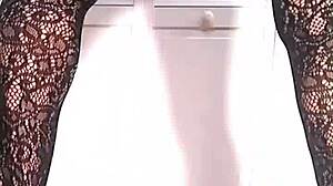 watch sissy kandi kane strip heels flashing shemale ass outdoors!