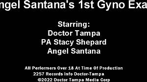 DR TAMPA Gives Angel Santana Her 1st Gyno Exam with Shaved Pussy Nurse Hospital Check