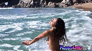 Flexible Natural Latina Teen Carolina Reyes Poses Nude Beach Allure