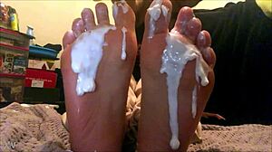 18 year old latina teases feet on webcam for older fan