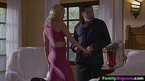 raunchy stepdaughter tempts stepdad suckin deep in bedroom fantasy!