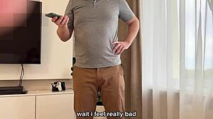 stepson fucks stepmom bent over during massage, russian milf deepthroats big cock with english subs