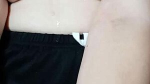 Wanna see this pregnant milf spit on her huge tits and nipples?