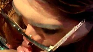 Watching Sexy Latina Secretary's Sensual Oral Tease Close-Up