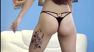 chinese xeimeren dances seductively in tight pantyhose costume