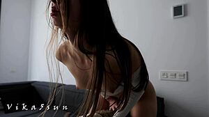 vibrator blasts her into screaming hard orgasm!!