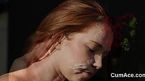frisky model kneels for bukkake blowbang, gulping cumshots and swapping facials pov extreme 😜💦