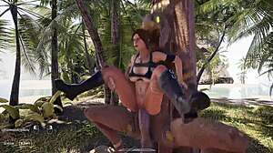 lara croft stuffs ass & pussy on desert island 3d hentai 🎮🍑