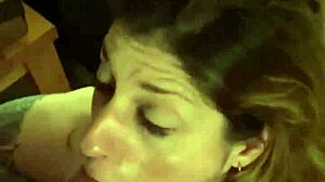 sexy milf deepthroats husband monster cock swallows cum load