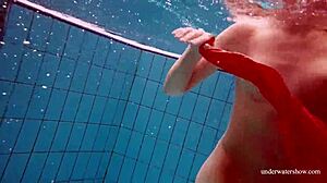 Czech teen avenna's tight pussy swims nude underwater pool tease!