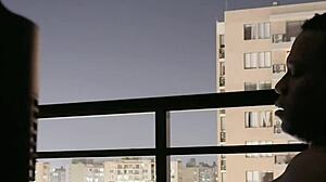 Amateur Couple Balcony Blowjob With Best Friend's Huge Cock