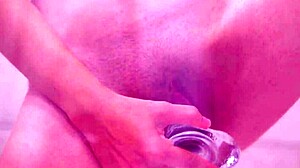 busty natural redhead closeup dildo masturbation tease