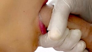 Japanese virgin bends over doggystyle close-up orgasm loss