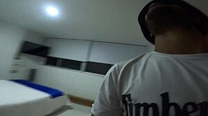 Street girl trades food for dick grab. Naughty bathroom fuck with petite latina whore jhodez1.