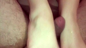 footjob bitch gets two cocks pounding her while husband watches angry?