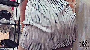 Ebony Stripper Twerks Booty in Sexy Club Dress