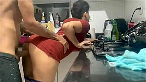 maid's short dress hides her huge latina ass begging for doggystyle
