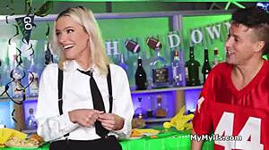 Kinky Barmaid Begs Freeuse Pounding from Two Lucky Mates Nonstop!!