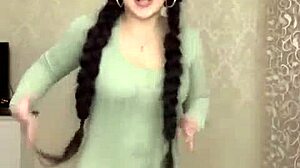 arabic dancer sways hips in rough brunette redhead tease