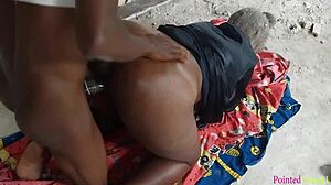 madam vs contractor beef turns to fingering her pussy then outdoor banging game