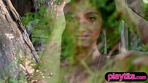 slender sexy asian milf strips outdoors flaunting perky small tits