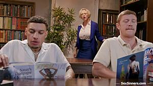 you two bookworms whip out big bbc for library threesome fuck 😏📚🍆