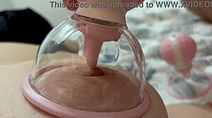 playing fun games licking puffy nipples big milky tits vibrator