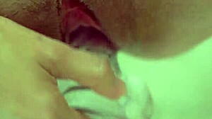 busty natural redhead closeup dildo masturbation tease