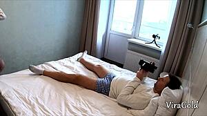 petite brunette carla cage bends over for stepdad's homemade pounding