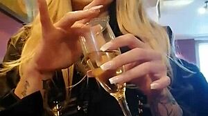 she teases with dildo in london pub till orgasm