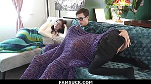 step-siblings ditch goody-goody for hardcore cum race. famsuck taboo lovers battle who explodes first