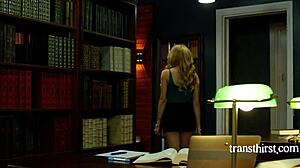Cute TS Ariel Demure Fucks Cliff Jensen In Library Ass Play