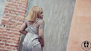 Ebony Stripper Twerks Booty in Sexy Club Dress