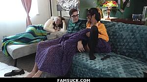 step-siblings ditch goody-goody for hardcore cum race. famsuck taboo lovers battle who explodes first