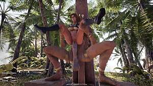 lara croft stuffs ass & pussy on desert island 3d hentai 🎮🍑