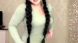 arabic dancer sways hips in rough brunette redhead tease