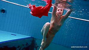 Czech teen avenna's tight pussy swims nude underwater pool tease!