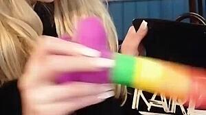 she teases with dildo in london pub till orgasm