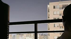 Amateur Couple Balcony Blowjob With Best Friend's Huge Cock