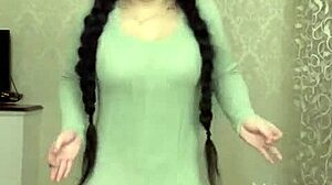 arabic dancer sways hips in rough brunette redhead tease